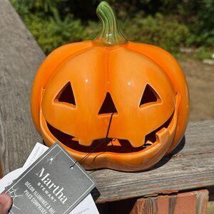 NEW Martha Stewart Orange LED Jack-o-lantern Halloween Pumpkin 7.5”